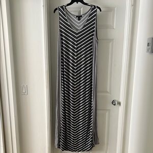 Style & Co. Black and White Striped Maxi Dress
